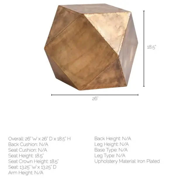Mercana Gold Exagoni Accent Table-3