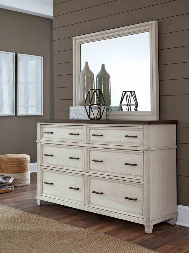 Aspenhome® Caraway Aged Ivory Dresser and Mirror-1