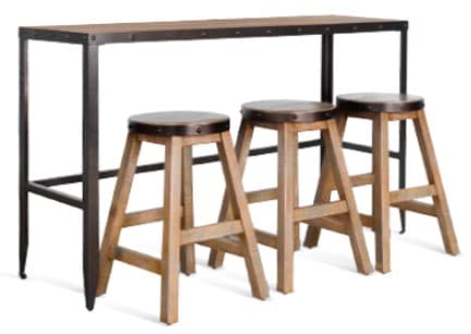 Sunny Designs™ San Diego Antique Brown/Black Sofa Bar Table With 3 Stools-0