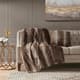 Olliix by Madison Park Zuri Tan Faux Fur Square Pillow-2