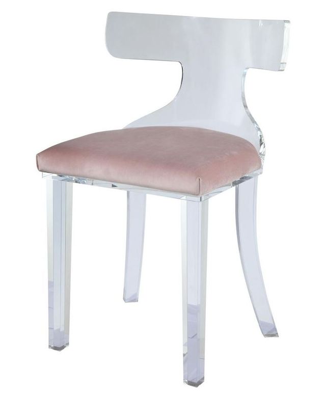 ACME Furniture Bradley Light Pink Velvet & Clear Acrylic ...