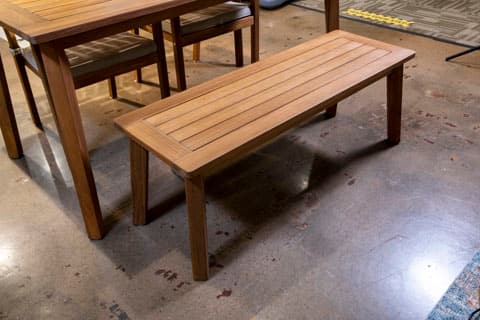 Signature Design by Ashley® Janiyah Light Brown Outdoor Dining Table, 2 Arm Chairs and Bench-4