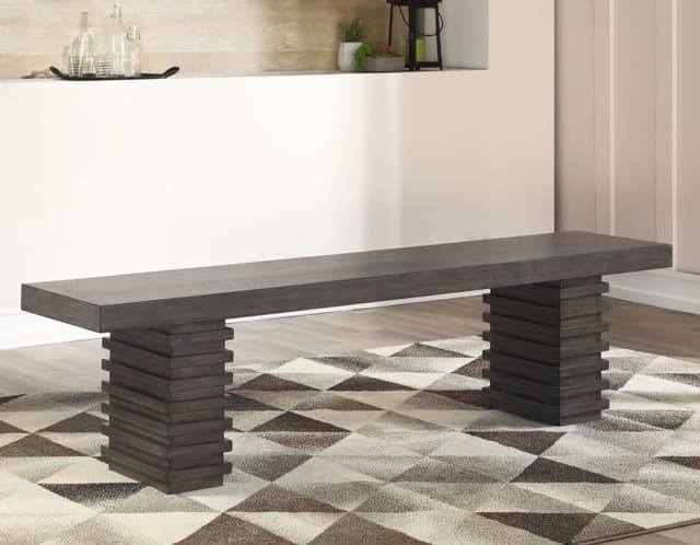 Steve Silver Co.® Mila Washed Grey Dining Room Group with FREE Bench-MI500TT+TB+2XS+2XA+BNT+BNB-3