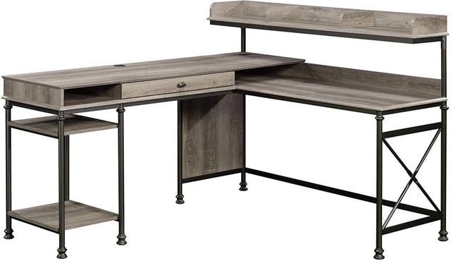 Sauder Canal Street Northern Oak L Shaped Desk 420509 Big Sandy