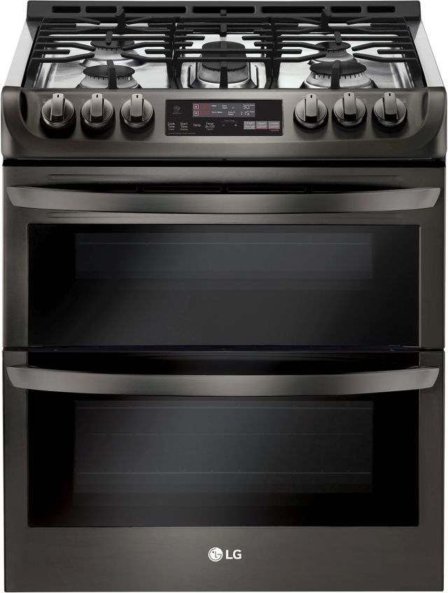 Lg 29 88 Black Stainless Steel Slide In Gas Double Oven Range Lg 29 88 Black Stainless Steel Slide In Gas Double Oven Range