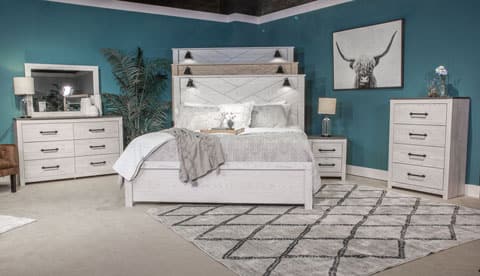 Signature Design by Ashley® Gerridan Queen Panel Bed with Sconce Lights-4