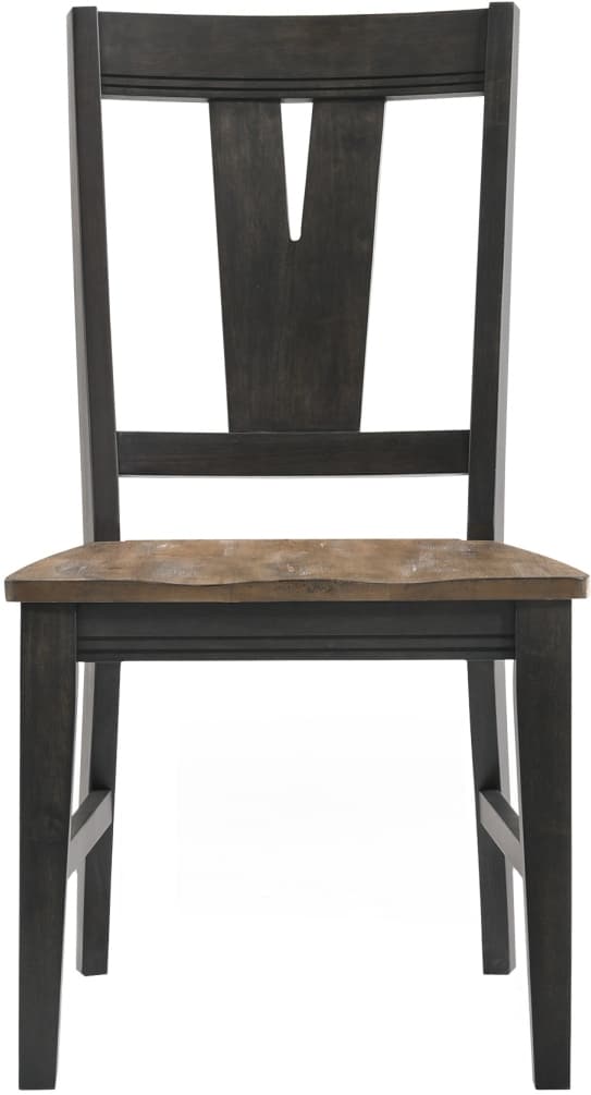 Intercon Harper Brushed Brown and Pecan Trestle Table with 6 Splat Back Chairs-3