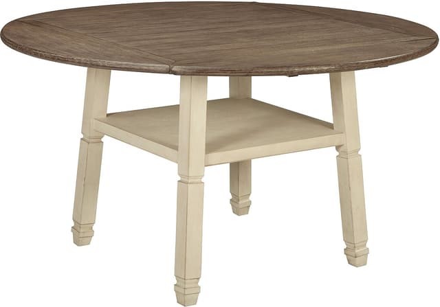 Signature Design by Ashley® Bolanburg 5 Piece Brown/White Dining Set with Round Drop Leaf Counter Table-3