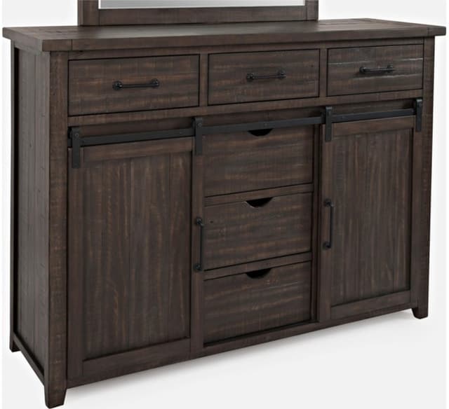 Jofran Inc. Madison County Barnwood Door Dresser and Mirror-4
