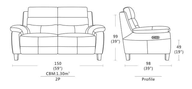 Violino 32946 Fabric Power Reclining Loveseat with Power Headrest-1
