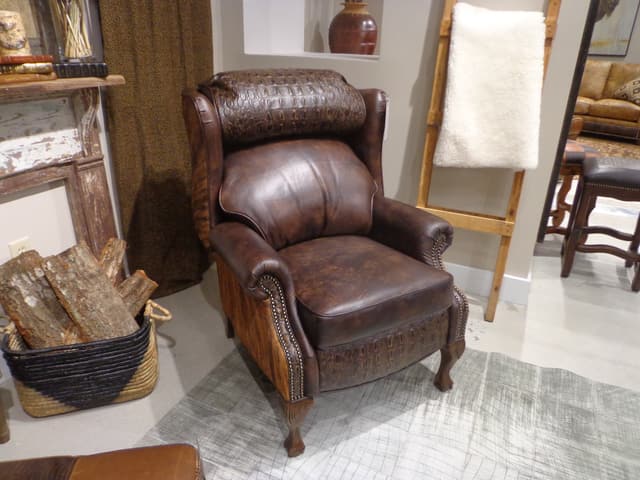 Omnia Leather Alexandria Traditional High Leg Recliner-2