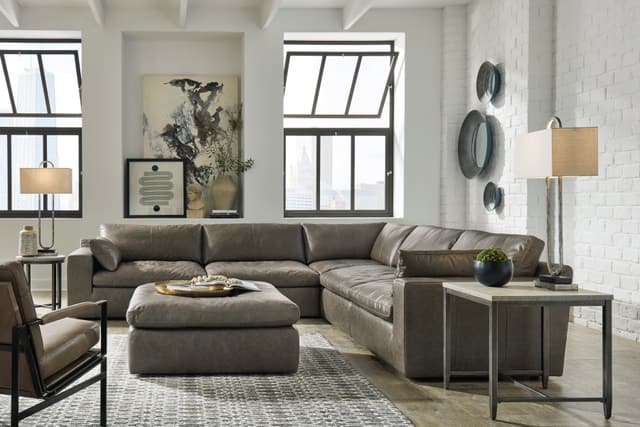 Signature Design by Ashley® 5 Piece Alabonson Leather Sectional-1