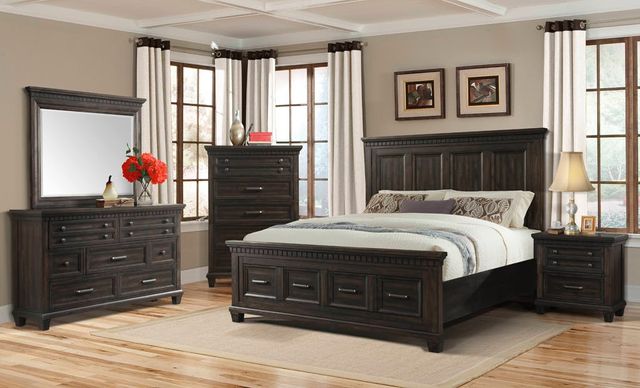 Elements International Smokey Gray Oak 4 Piece Queen ...