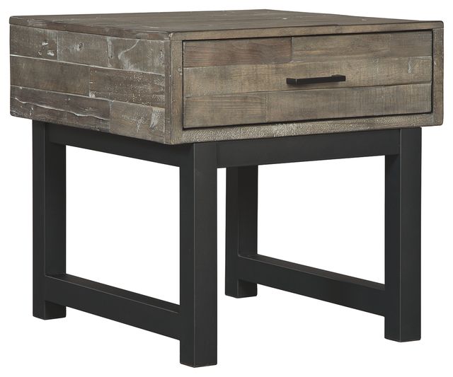 Signature Design By Ashley Mondoro Grayish Brown Square End Table T891 2 Sam S Furniture Appliance Arlington Haltom City Tx