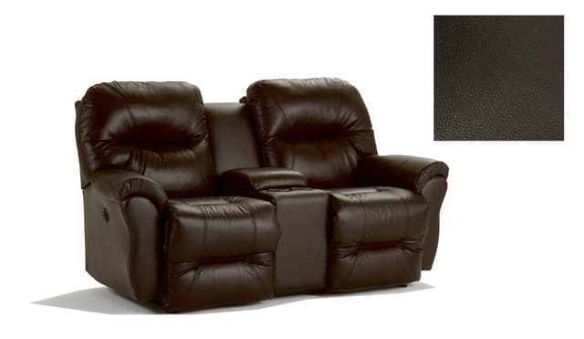 Best Home Furnishings® Bodie Brown Leather Rocker Console Loveseat-1