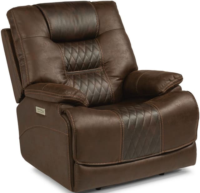 Flexsteel® Dakota Dark Brown Power Recliner with Power Headrest and Lumbar-0