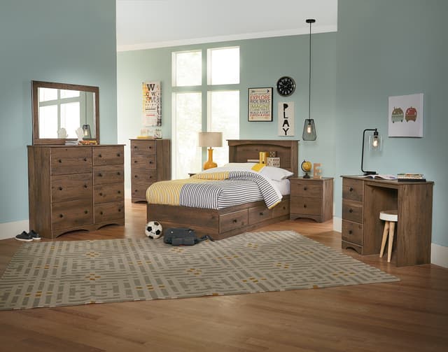 Perdue Woodworks Aspen Oak Twin Bookcase Headboard-2