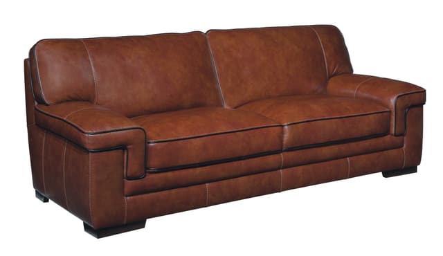 Simon Li™ Macco Stampede Chestnut Leather Sofa-0