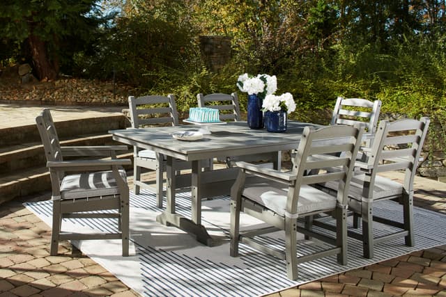 Signature Design by Ashley® Visola Grey 7 Piece Outdoor Dining Set-1