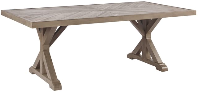 Signature Design by Ashley® Beachcroft Outdoor Beige Dining Table, 2 Side Chairs and 2 Arm Chairs-2