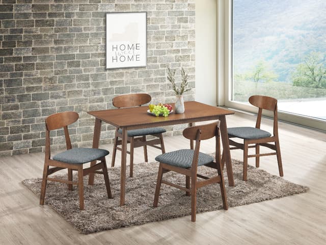 New Classic® Home Furnishings Morocco Walnut Brown 47" Rectangular Dining Table with 4 Chairs-0