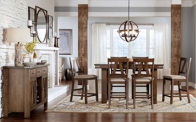 A-America® Eastwood Gather Height Trestle Table and 4 Stools-0