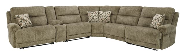 Signature Design by Ashley® Taupe Lubec 6-Piece Power Reclining Sectional-1