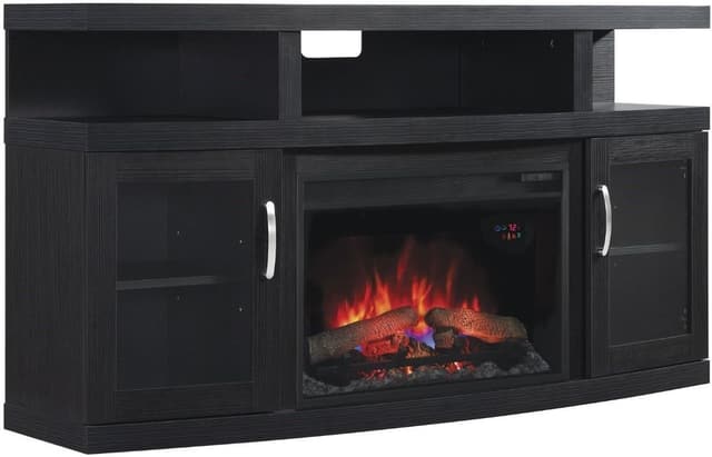 ClassicFlame® Cantilever Entertainment Stand with 26" 3D Infrared Quartz Fireplace Insert-0