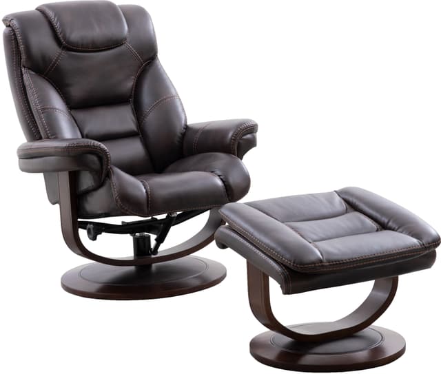 Parker House® Monarch Truffle Manual Reclining Swivel Chair and Ottoman-0