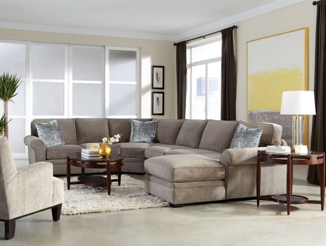 Jonathan Louis 4 Piece Orion Pearl Leopard Chaise Sectional-1