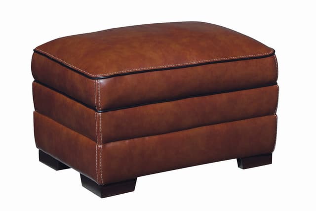 Simon Li™ Macco Stampede Chestnut Leather Ottoman-0
