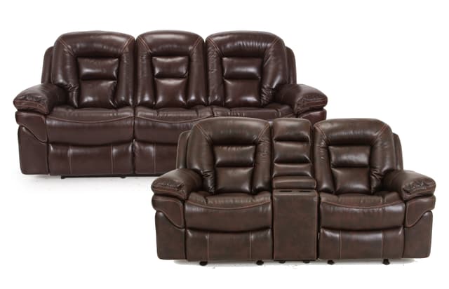 Cheers Contemporary 2 Piece Reclining Sofa and Console Loveseat Set-0