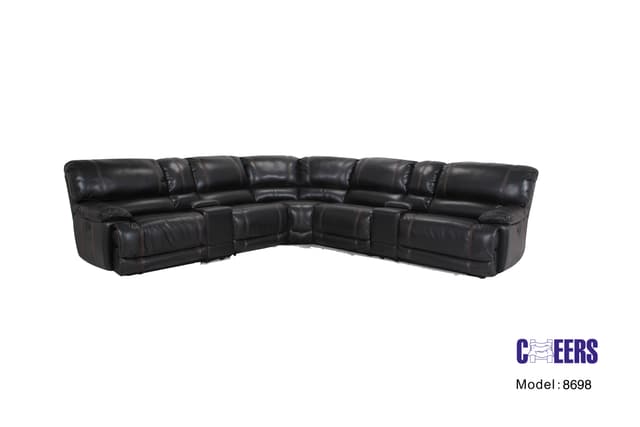 Cheers Leath-Aire Walnut 7 Piece Reclining Sofa-1