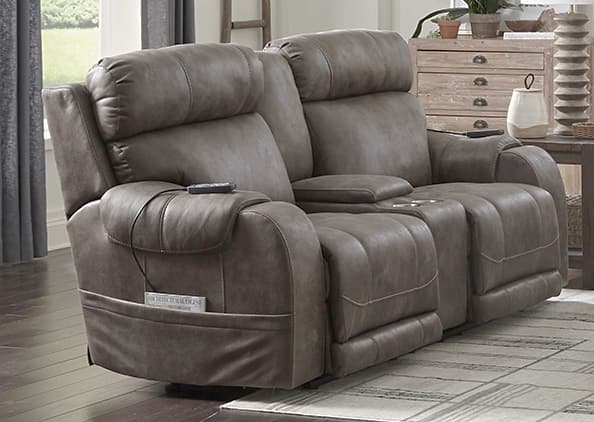 Catnapper® Serenity Power Headrest Power Reclining Console Loveseat with Heat, Massage, & Lumbar-0