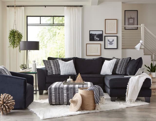 Albany Industries Groovy Black 2 Piece Sectional Sofa-0