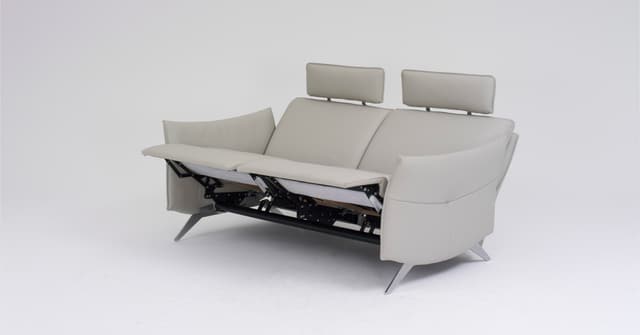 LARGE LEATHER RECLINING LOVESEAT-3