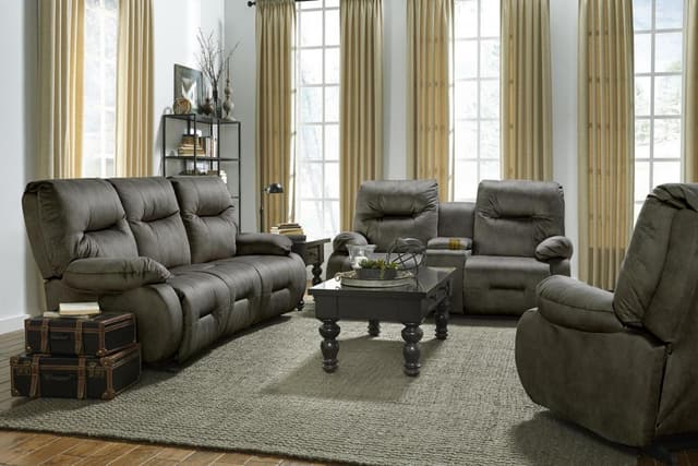 Best Home Furnishings® Brinley Mink Conversation Space Saver® Reclining Sofa-1