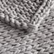 Olliix by Madison Park Chunky Double Knit Grey Throw-2