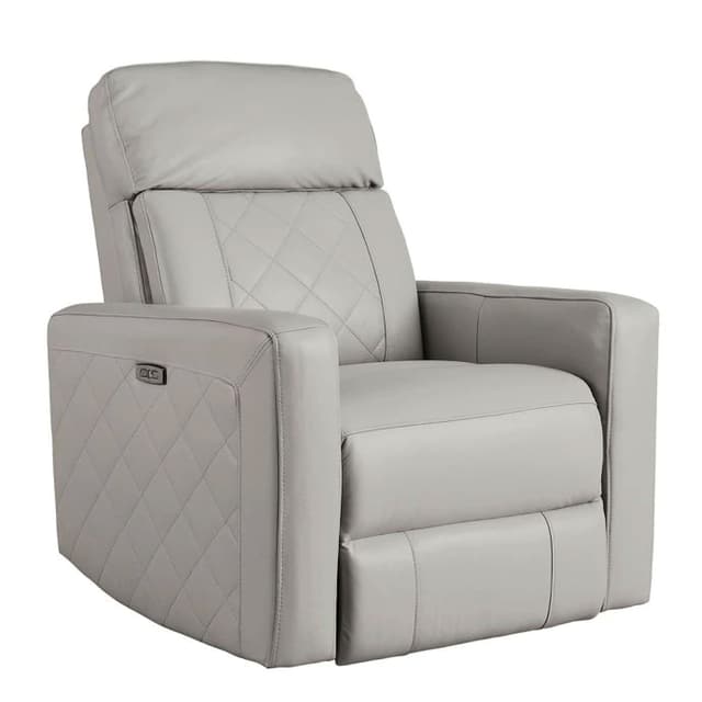 Intercon Gray Swivel Glider Power Recliner-0