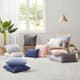 Olliix by Urban Habitat Brooklyn Indigo Blue 20"x"20 Cotton Jacquard Pom Pom Square Pillow-2