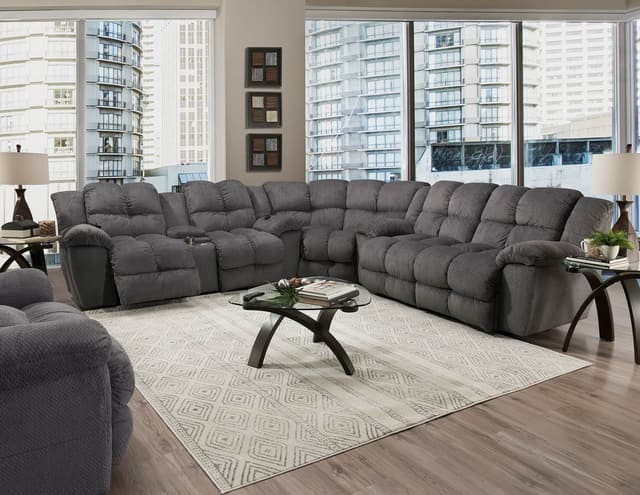Franklin™ Davis Pewter Thatcher 3 PieceReclining Sectional-1