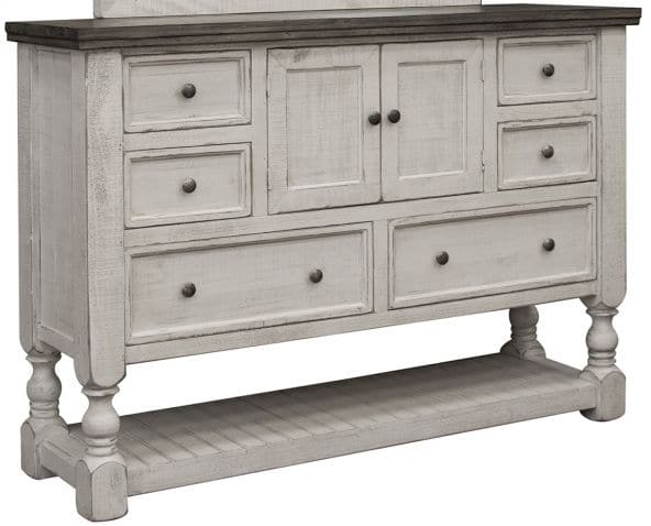 International Furniture© Stone Wood Dresser and Mirror-1