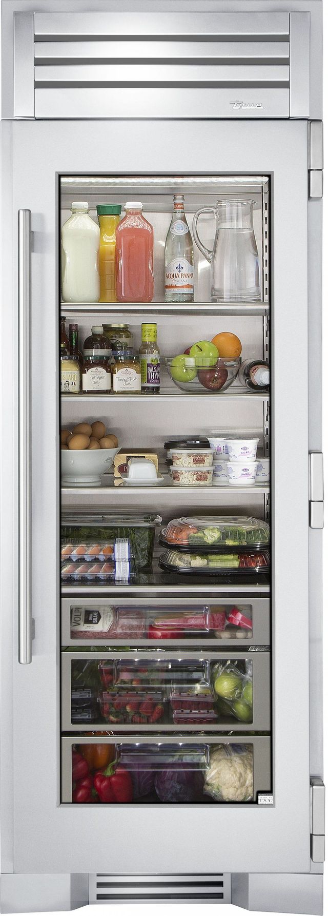 True Residential 19 7 Cu Ft Stainless Glass Door Refrigerator