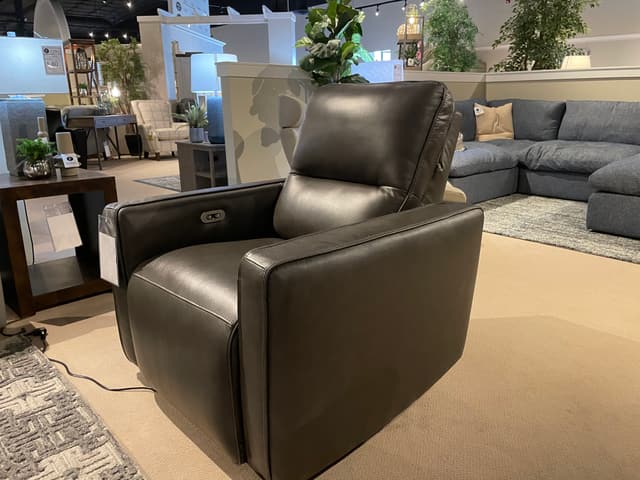 SMOKE GRAY LEATHER CHAIR-0