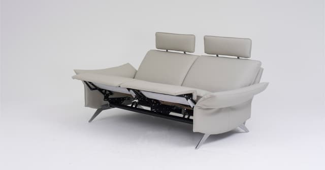 LARGE LEATHER RECLINING LOVESEAT-4