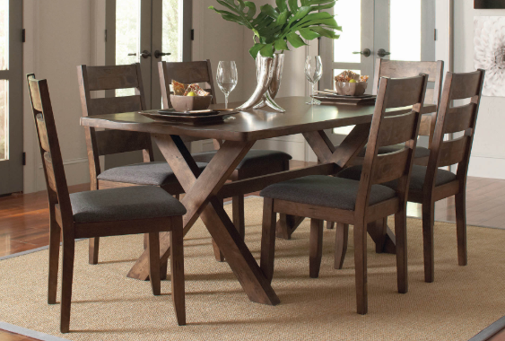 Coaster® Alston Rustic Knotty Nutmeg 6 Piece Live Edge Dining set-0