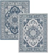 Ivory/Blue Medallion