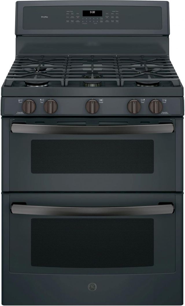 Ge Profile 30 Black Slate Free Standing Gas Double Oven