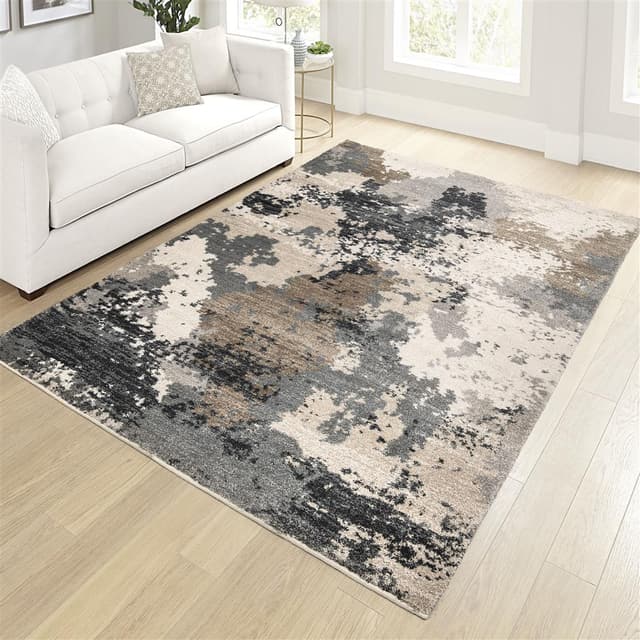 Orian Nirvana Chindit Cloud Gray 5' x 8' Rug-1