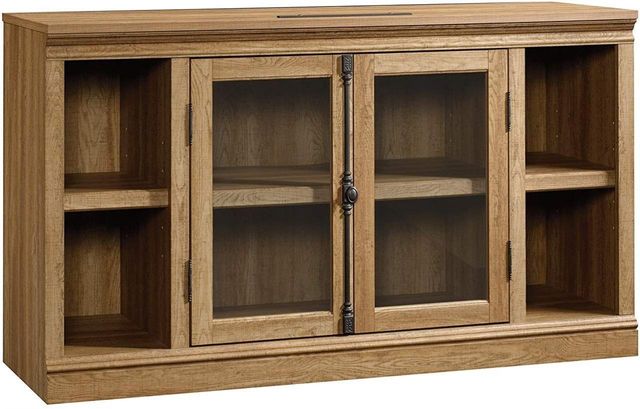 Sauder Barrister Lane Scribed Oak Corner Entertainment Credenza